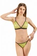 Комплект женский бюстгальтер с мягкой чашкой и стринги из сеточки Felisiya Lingerie Салатовый 2003+204-3334x170 75C; XL - изображение 1
