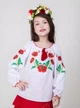 Вышитая блузка с маками в украинском стиле Маричка, белая, хлопок, длинный рукав, на девочку 140 см - изображение 1