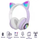 Беспроводные LED наушники с кошачьими ушками STN-28 Lilac 2,402-2,480 ГГц (YU8SH1527) - изображение 2