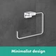 Держатель-кольцо для полотенец HANSGROHE AddStoris 189мм прямоугольный металлический хром 41754000 - изображение 3