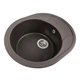 Мойка для кухни PLATINUM гранит 5847 ONYX 575x465мм овальная врезная без сифона коричневая PLS-A39616 - изображение 3