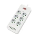 Фільтр-подовжувач AURA Energy 6+4 USB-A + 2 USB-C (PD) 2M White - зображення 3