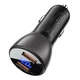 Автомобільний зарядний пристрій ACEFAST B7 metal 45W 2xUSB with digital display black - зображення 1