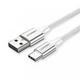Кабель USB 2.0 AM-Type-C M UGREEN US288 3м 3A 18W Nickel Plating Aluminum Braid 60409 Срібно-білий - зображення 1