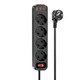 Подовжувач мережевий HOCO Aura 4-bit extension Cable socket fast charge NS1 |2USB/1Type-C, 4Sockets, 4000W, 20W/3A, PD/QC, 1.8m| white Колір Білий - изображение 7