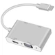 USB-хаб U&P U16 USB Type-C - HDMI + VGA + DVI + USB 3.0 Silver (SWE-U16-SR) - зображення 1