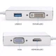 USB-хаб U&P U16 USB Type-C - HDMI + VGA + DVI + USB 3.0 Silver (SWE-U16-SR) - зображення 2