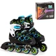 Дитячі розсувні ролики Best Roller 1070-М, розмір 32,5-36, колеса PU, Чорно-синьо-зелені - зображення 1