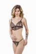 Комплект женский кружевной бюстгальтер с мягкой чашкой и стринги Felisiya Lingerie Черный 2001+204-170фр L - изображение 3
