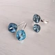 Комплект прикрас Hand Made з кристалами Swarovski блакитного кольору - зображення 1