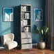 Стеллаж / книжная полка от производителя DrevoGoods деревянный из ламинированного ДСП для дома и офиса на 4 ячейки 500х400х2110мм; дерево ЛДСП: Антрацит + 3 ящика (2529F146) - изображение 1