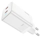 Адаптер мережевий Hoco Starlight N23 |2Type-C, 45W/3A, PD/QC| Колір White - зображення 1