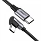 Кабель USB 2.0 Type-C M-M UGREEN US255 3м 60W 90°Angle 80714 Чорний - зображення 2