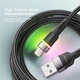 Кабель Essager Colorful LED USB-A to Lightning 2.4A USB Cable Fast Charging 1 м Black (EXCL-XCD01) - зображення 2