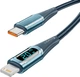 Кабель Essager LED Digital Display USB Type C x Lightnining PD 20 Вт 1 м Синий (EXCTL-YD03) - изображение 2