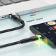 Кабель Essager Colorful LED USB-A x USB Type C 3 A 1 м Чорний (EXCT-XCD01) - зображення 6