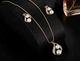 Комплект сережки з підвіскою Primolux "Pearls" - Gold - зображення 2
