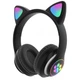Беспроводные детские Bluetooth наушники с кошачьими ушками и подсветкой Cat VZV-23M Черные - изображение 1