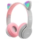Наушники Bluetooth УШКИ CATear LED беспроводные RGB 360 мАч Серые CPM-047-Grey - изображение 2