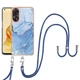 Захисний чохол Deexe Marble Case with Strap для OPPO Reno 8T - Blue - зображення 2