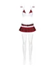 Эротический костюм школьницы с мини-юбкой Obsessive Schooly 5pcs costume бело-красный L/XL - изображение 5