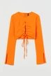 Блуза H&M 060996367_orange XS Оранжевый - изображение 2