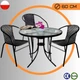 Комплект Садовий Стіл + Стілець Jumi Bistro-3R Набір Садових Плетених Меблів для Саду для Тераси зі Штучного Ротанга Чорний Польща - зображення 1