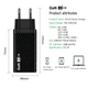 Універсальний адаптер USB Type-C для ноутбука та телефону 65W GaN BK378 зарядний пристрій Travel Charger (68602679) - зображення 4