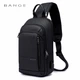 Рюкзак з однією лямкою Сумка слінг Bange (BGS1911 Black) 9.7'' з USB Чорний - зображення 1