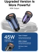 Автомобильное зарядное устройство Essager Gyroscope Mini Charger USB-A + Type-C 45W Black (ECCAC45-TL01-Z) - изображение 9