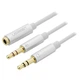 Кабель Ugreen AV140 AUX 3.5 мм TRRS - TRSx2, 0.2 м, White (20897) - изображение 3