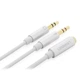 Кабель Ugreen AV140 AUX 3.5 мм TRRS - TRSx2, 0.2 м, White (20897) - изображение 4