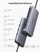 Концентратор USB Type-C Ugreen CM179 3xUSB 3.0 + HDMI + VGA + RJ45 1000M Ethernet + Cardreader + 3.5 мм, Gray (80133) - изображение 2