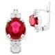 Серебряные серьги с натуральным рубином 3.638ct (0163305) - изображение 1