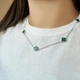 Серебряное колье с малахитом, вес изделия 5,99 гр (2128854) - изображение 3