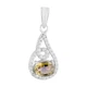 Серебряная подвеска с цитрином nano 1.6ct, фианитами (2122777) - изображение 1