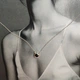 Серебряное колье с натуральным сапфиром 0.663ct, вес изделия 2,17 гр (2126614) - изображение 4