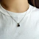 Серебряное колье с натуральным сапфиром 1.036ct, вес изделия 2,23 гр (2118473) - изображение 3
