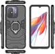 Чохол Iron Ring для Xiaomi Redmi 12C протиударний бампер із підставкою Black - зображення 6