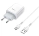Адаптер сетевой Hoco Type-C Cable Glorious C73A |2USB, 2.4A| Белый - изображение 1