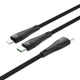 Кабель USB Hoco U102 Super 100W 2 in1 Type-C to Type-C+Lightning Чорний - зображення 2