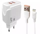 Мережевий зарядний пристрій Veron VR-C12L Lightning 2 USB 2.4A White (754009) - зображення 1