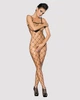 Бодістокінг з великою сіткою і відкритими грудьми Obsessive Bodystocking N102 S/M/L, чорний - зображення 2