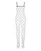 Бодістокінг з великою сіткою і відкритими грудьми Obsessive Bodystocking N102 S/M/L, чорний - зображення 4