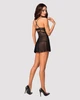 Еротичний мереживний комплект із сіточкою Obsessive 838-BAB-1 babydoll & thong black L/XL, чорний, п - изображение 4