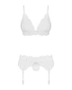 Комплект білизни Obsessive 810-SEG-1 L/XL White, бюстгальтер, стрінги, пояс для панчіх - зображення 5