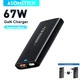 Зарядний пристрій Asometech GaN 67W USB+Type-C Fast Charger Compact Black - зображення 1