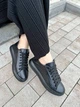 Кеды женские ShoesBand Кожаные черного цвета с перфорацией 36 (23 см) (S67111-2) - изображение 2