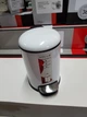Ведро для мусора на 3л круглое VOLLE с крышкой и педалью 270x230x177мм металл белое 14-03-53W - изображение 3