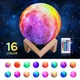 Настольный ночник Луна с пультом WOW 3D-Moon сенсорный светильник, 16 цветов света, на деревянной подставке - изображение 2